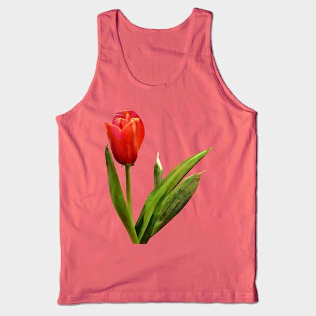 Single Red Tulip Tank Top by SusanSavad